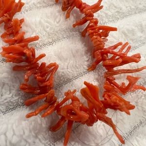 Red branch coral necklace